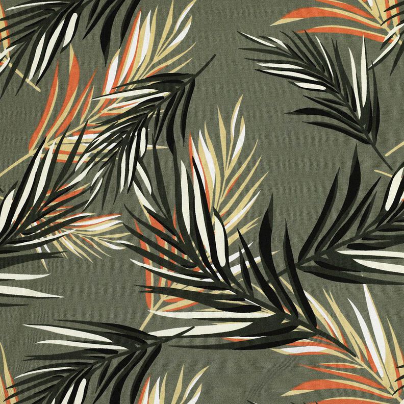 viscose fabric Stretch Palm Fronds – light khaki/terracotta,  image number 1