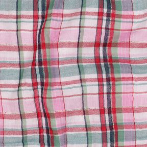 Double Gauze/Muslin Lurex checked | Poppy Fabrics – rosé/metallic gold, 