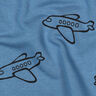 Brushed Sweatshirt Fabric Aeroplanes | Poppy Fabrics – denim blue,  thumbnail number 2