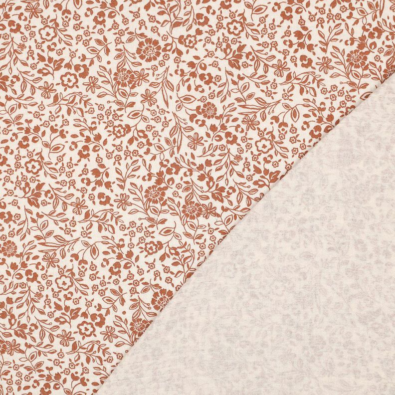 Double Gauze/Muslin two-tone flowers  | Poppy Fabrics – light beige/caramel,  image number 4