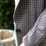 Jacquard knit brushed grid check – dark grey,  thumbnail number 7