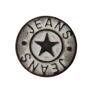 Patent Jeans Button Star – antique silver metallic, 
