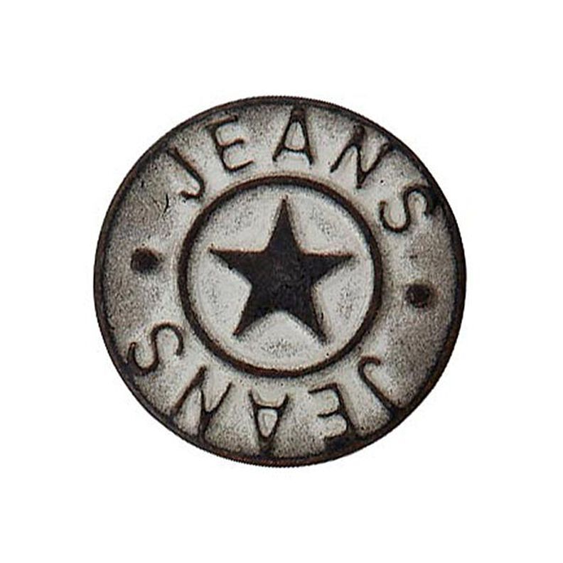 Patent Jeans Button Star – antique silver metallic,  image number 1