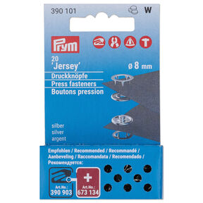 Jersey press fasteners refill set [20 pieces | Ø 8 mm] | Prym – metallic silver, 