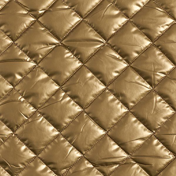 Diamond Quilted Fabric – antique gold,  image number 1