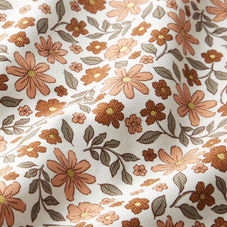Baby Cord Beautiful Glitter Flowers – offwhite/metallic gold, 