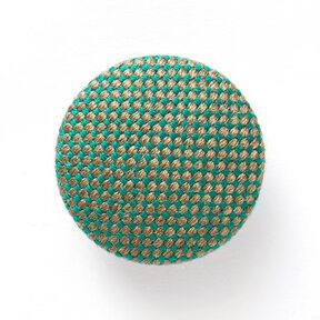 Covered Button - Outdoor Decor Fabric Agora Panama - dark green, 