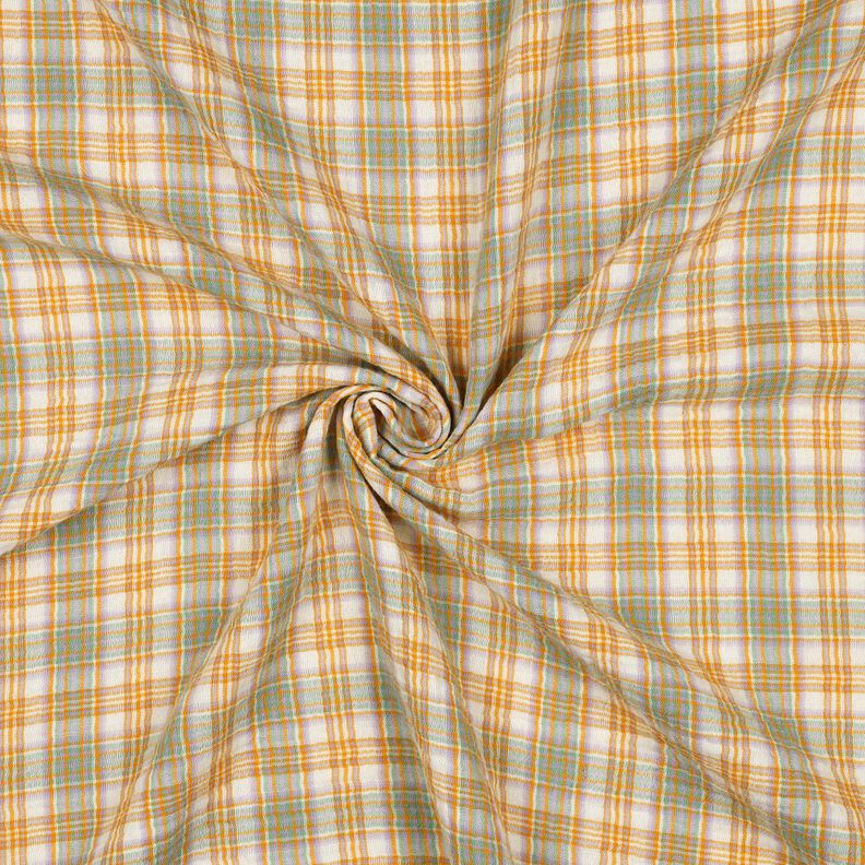 Double Gauze/Muslin Check| Poppy Fabrics – curry yellow/sage,  image number 3