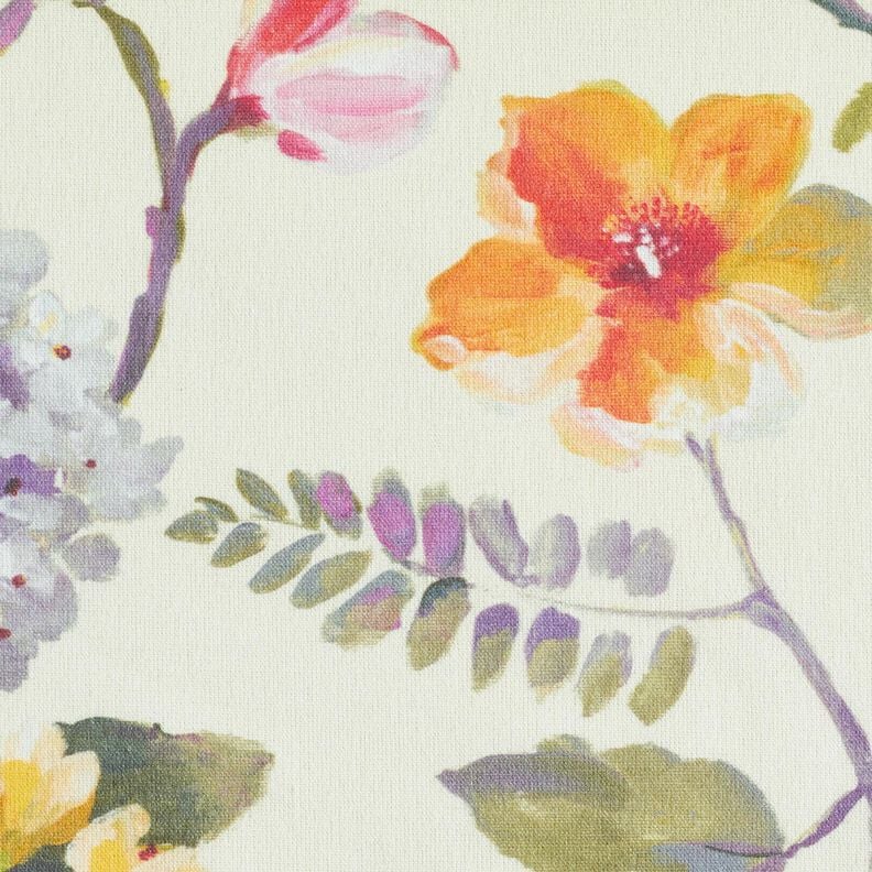 Decor Fabric Canvas Hydrangeas – cream/pale berry, image number 5
