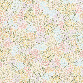 Decor Fabric Half Panama colourful mini flowers – ivory/pink, 