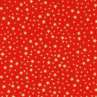 Cotton Cretonne Starry Christmas Sky, small – red/gold, 