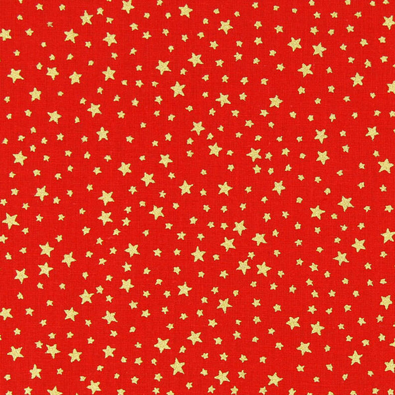 Cotton Cretonne Starry Christmas Sky, small – red/gold, image number 1