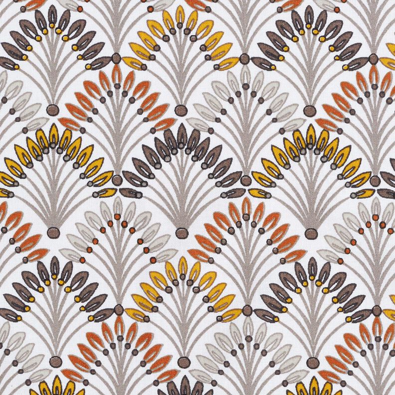 Cotton Cretonne Fans – taupe/ivory, image number 1