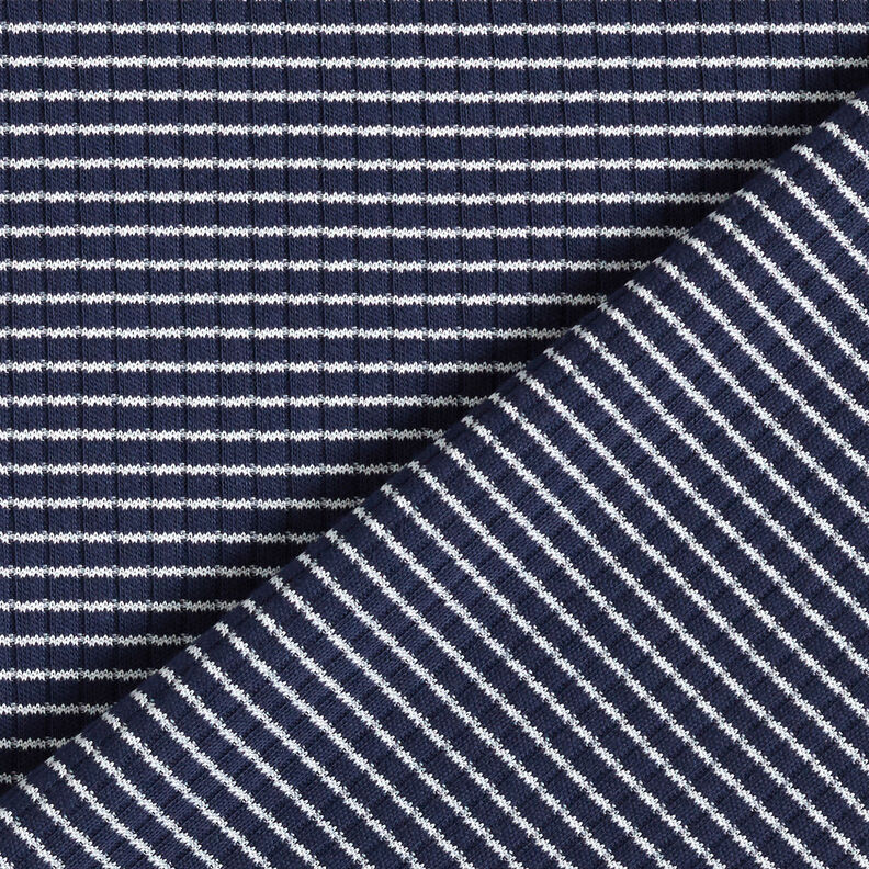 Ribbed Jersey Mini stripes – navy blue/white,  image number 5