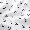 Cotton poplin small anchors – white, 