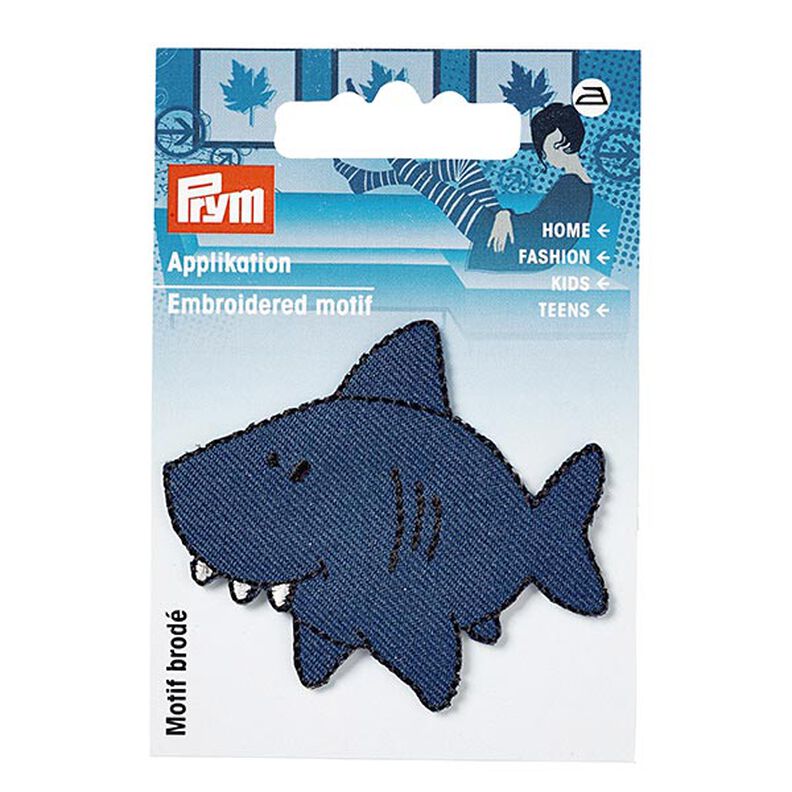 Appliqué Shark [ 5 x 5,8 cm ] | Prym – navy blue,  image number 2