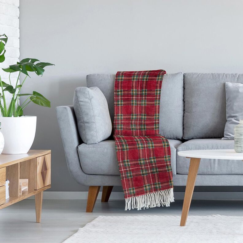 Cosy Fleece classic check – dark red/fir green, image number 5