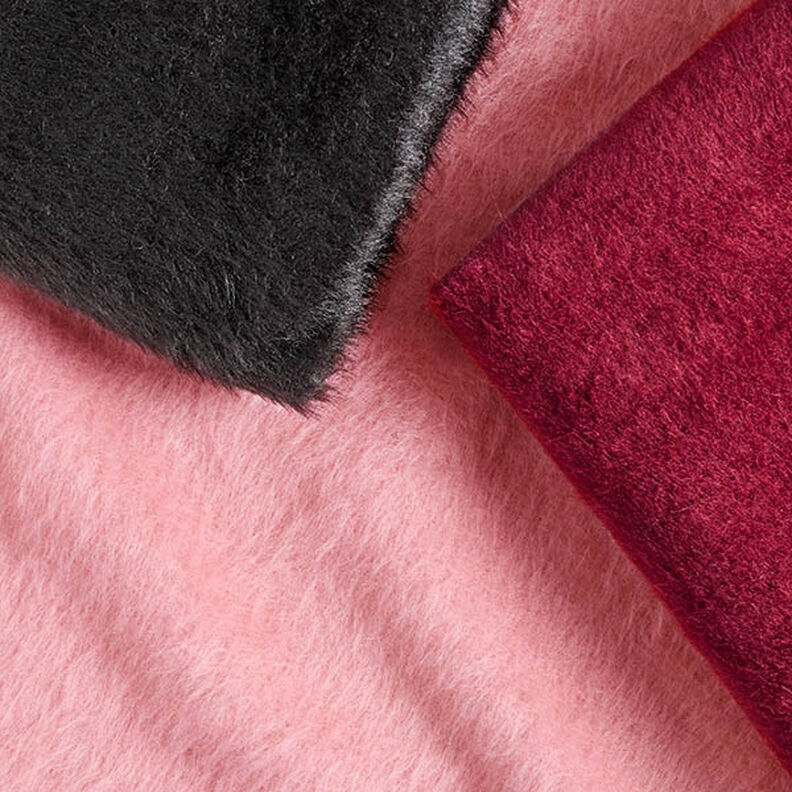 Plain Fluffy Coating Fabric – dark red,  image number 4