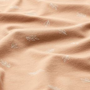 Cotton Jersey leaves – light brown, 
