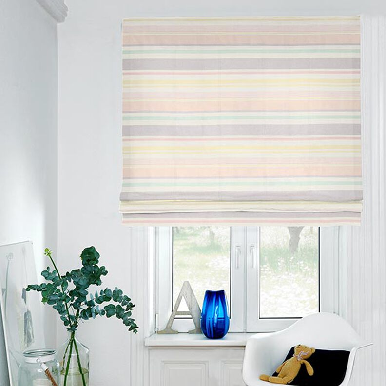 Decor Fabric Half Panama Colourful Stripe Mix Recycled – pastel mauve,  image number 6