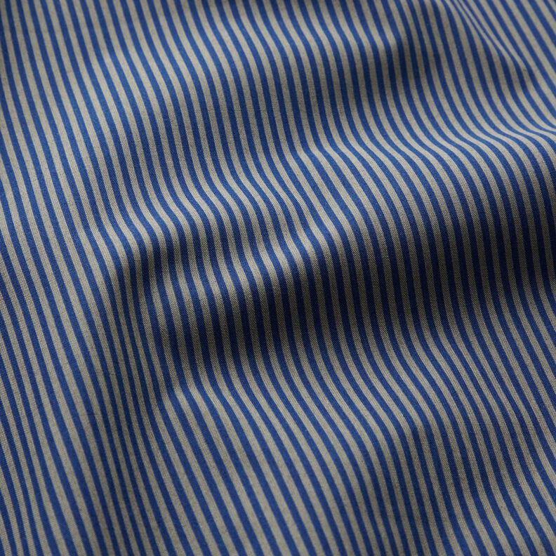 Shirt fabric vertical stripes – blue/grey, image number 2