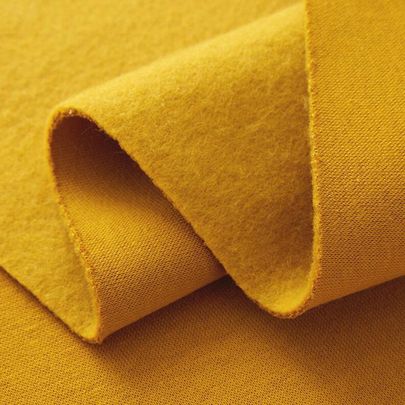 Brushed Sweatshirt Fabric – mustard,  image number 4