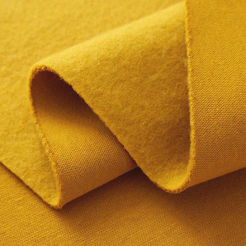 Brushed Sweatshirt Fabric – mustard,  image number 4
