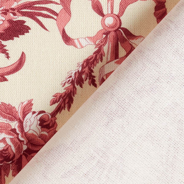 Decor Fabric Canvas romantic couple 280 cm – burgundy/cream,  image number 4