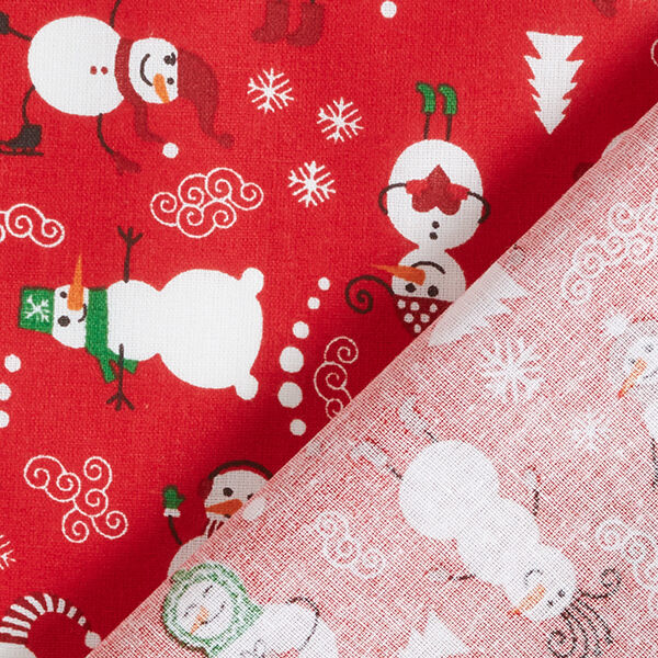 Cotton Cretonne Snowmen – red/white, image number 4