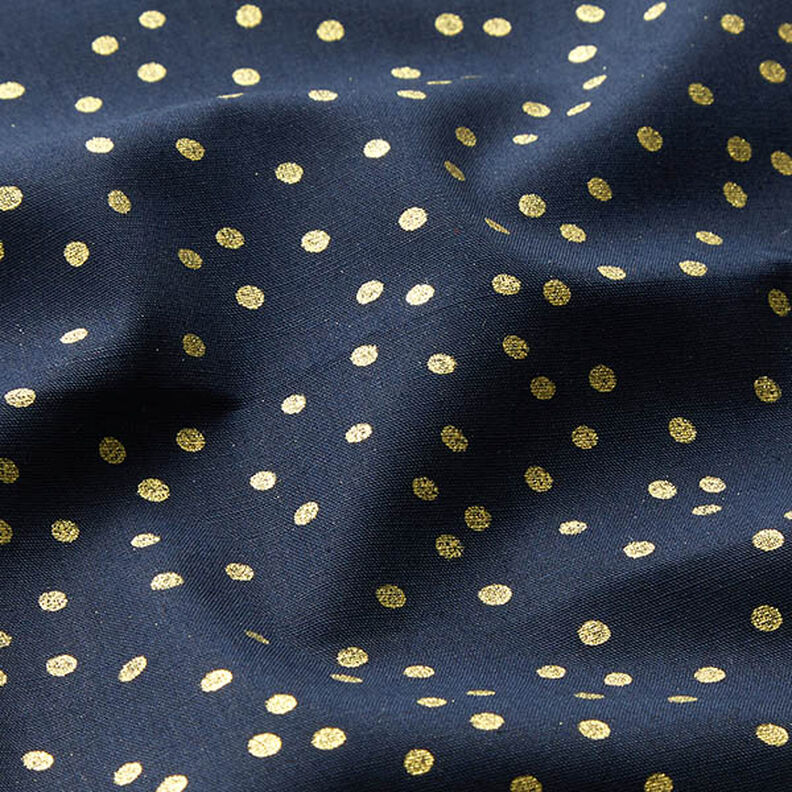 Cotton Poplin Fine Dots – midnight blue/gold, image number 2