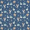 French Terry cute dragons Digital Print – blue grey,  thumbnail number 1