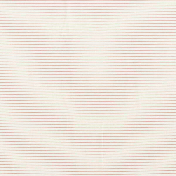 Cotton jersey fine stripes – white/sand,  image number 1