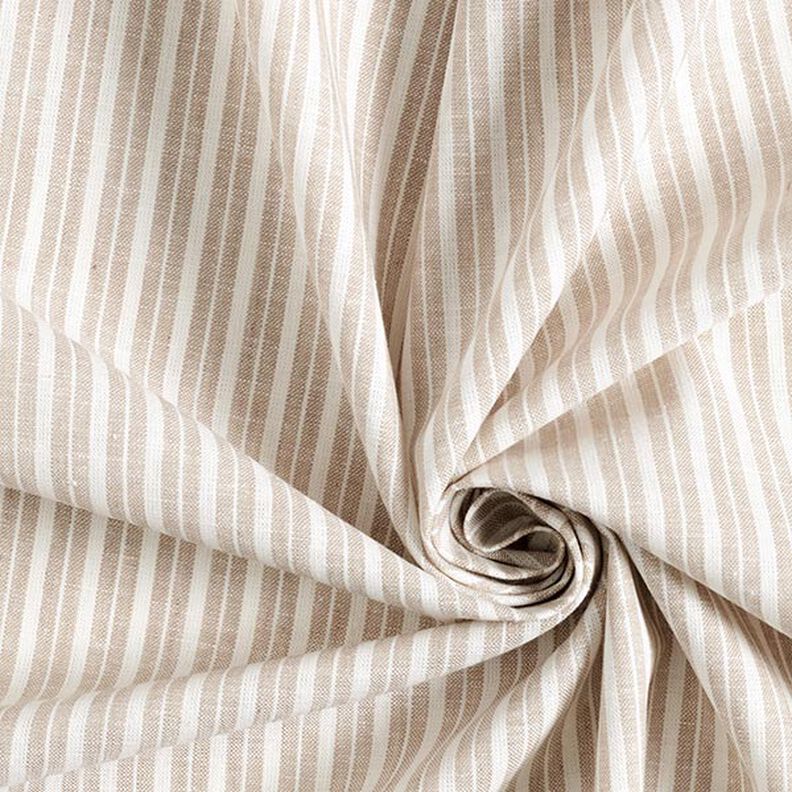 Linen Cotton Blend Wide Stripes – beige/offwhite,  image number 3