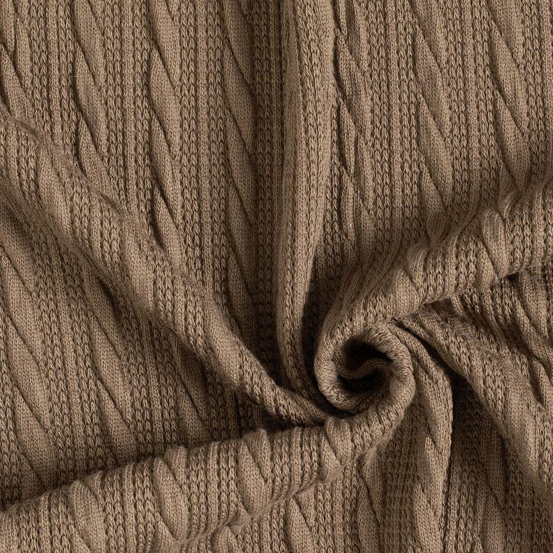 Knit Cloqué Cable-knit print – dune, image number 3