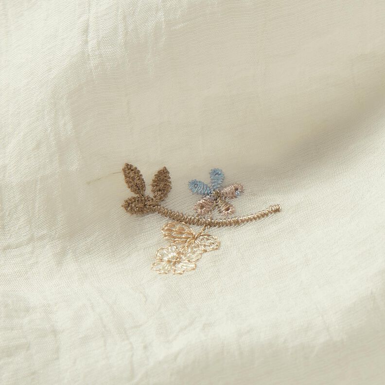 Crinkle voile floral embroidery – offwhite/light brown,  image number 2