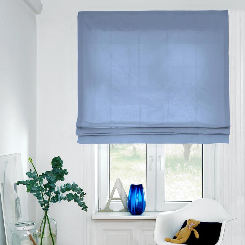 pure heavy linen Plain – light wash denim blue,  image number 5