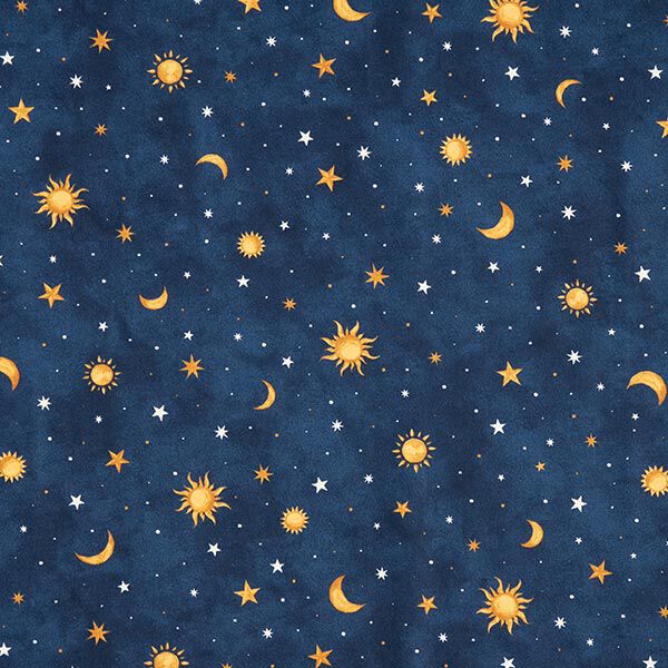 Decor Fabric Glow in the dark night sky – gold/navy blue,  image number 11