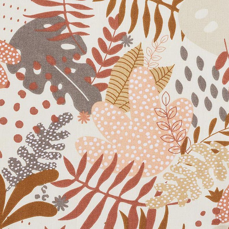Cotton Cretonne Abstract Jungle Plants – terracotta/apricot,  image number 6