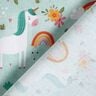 Cotton Poplin Unicorn in the rainbow world Digital Print – ice blue,  thumbnail number 4