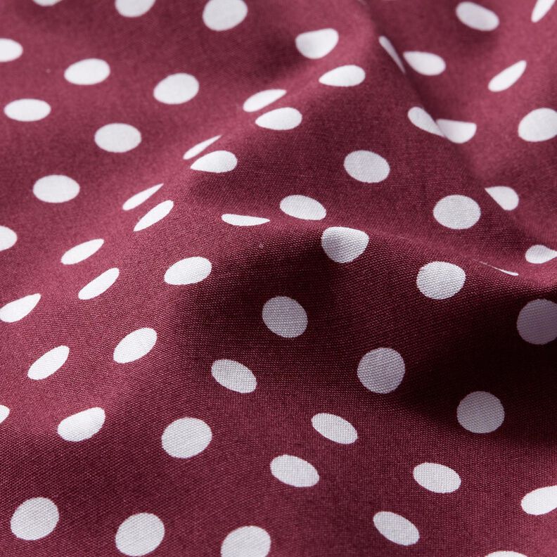 Cotton Poplin Polka dots – burgundy/white,  image number 2