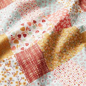 Cotton Cretonne patchwork-look – white/salmon, 