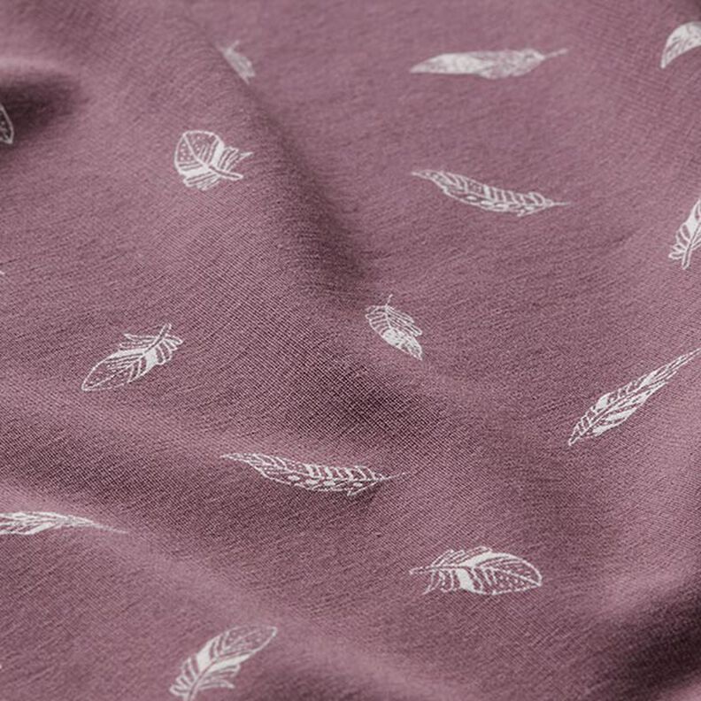 Cotton jersey feathers – aubergine,  image number 2