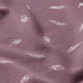 Cotton jersey feathers – aubergine, 