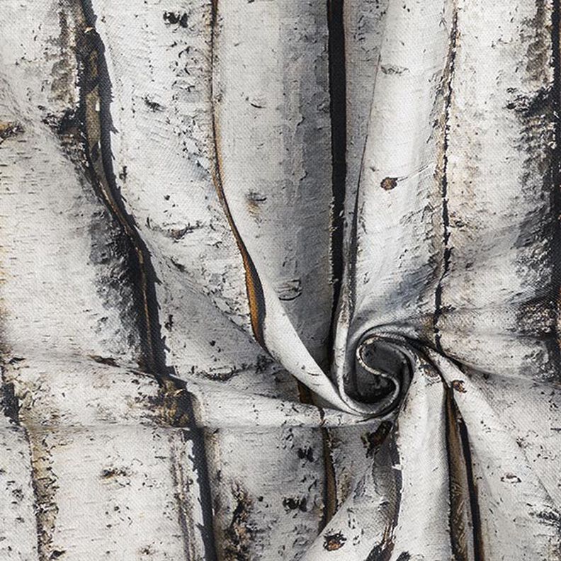 Decor Fabric Half Panama birch trunks – light grey,  image number 3