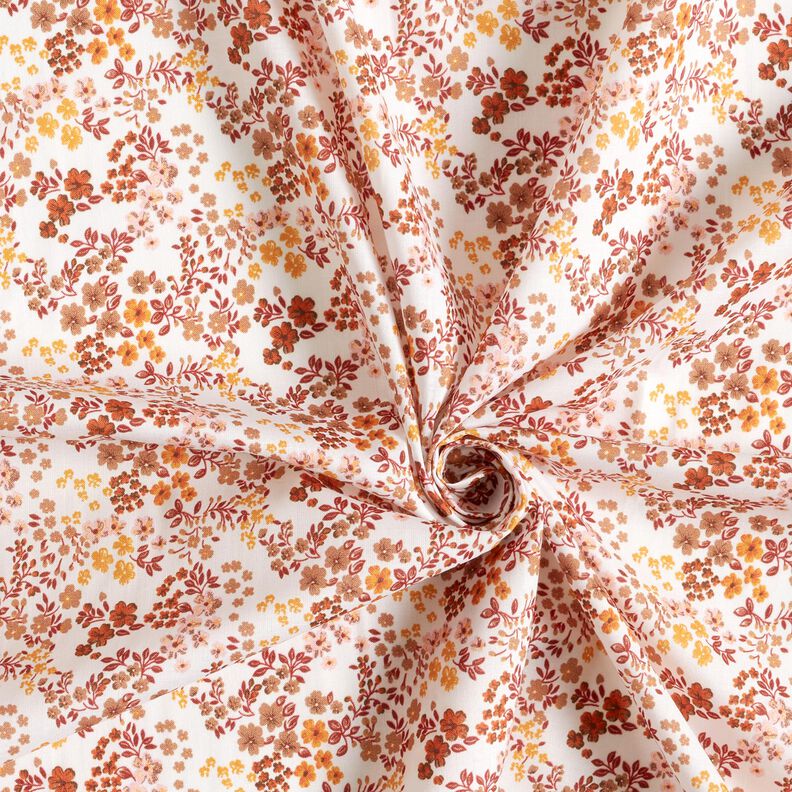 Millefleurs cotton voile – white/copper,  image number 3