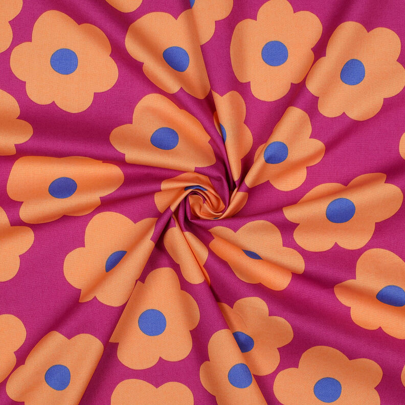 Cotton Poplin Big Flower | Nerida Hansen – red lilac/apricot,  image number 3