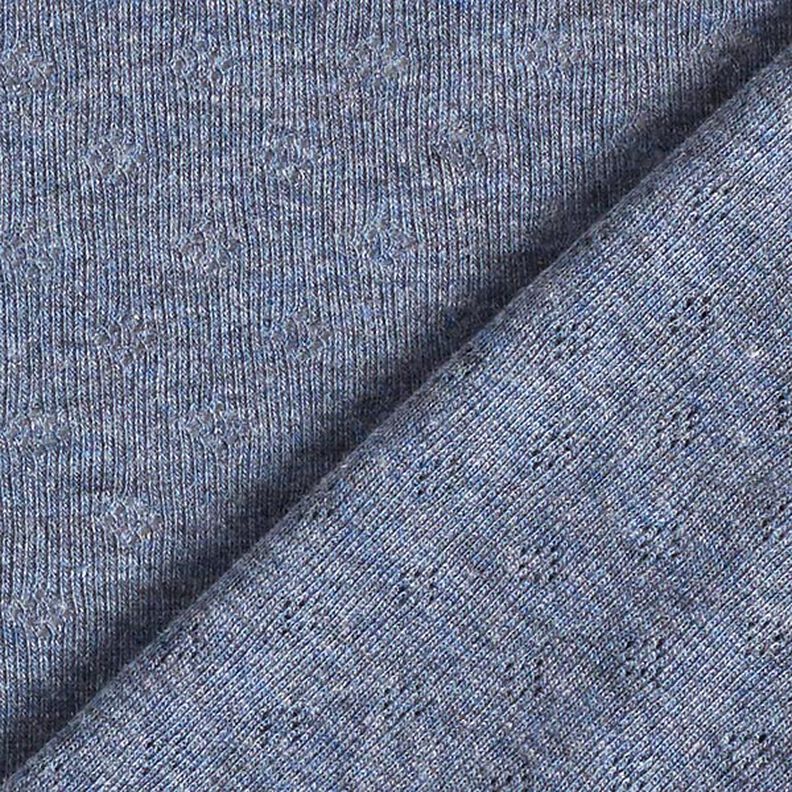 Fine Jersey Knit with Openwork Melange – denim blue,  image number 4