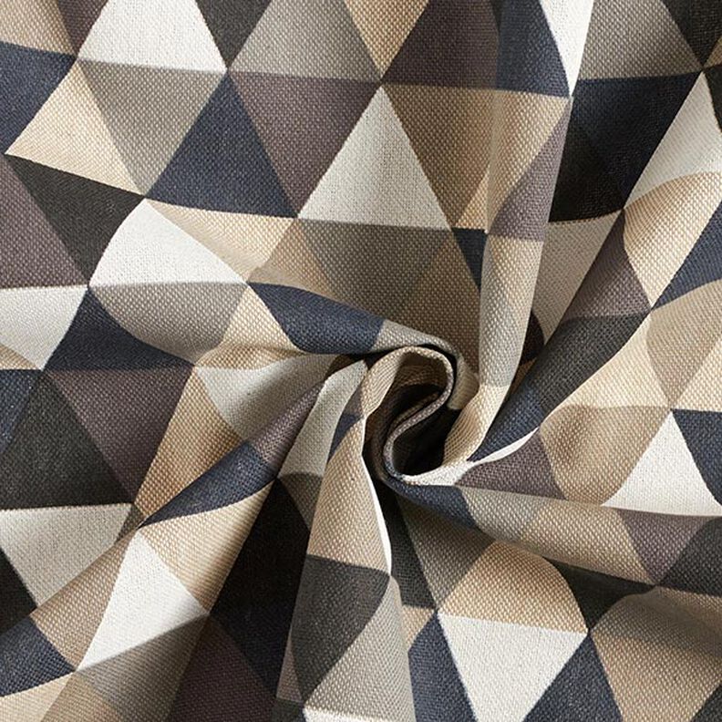 Decor Fabric Half Panama Triangles – beige/grey,  image number 3