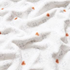 Cosy Fleece Diamonds and hearts – ivory/copper, 