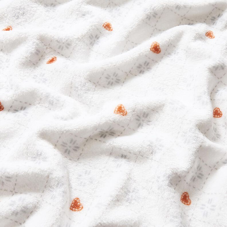 Cosy Fleece Diamonds and hearts – ivory/copper, image number 2